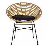 Стул круглый с ротанговым плетением Round Wicker Stool варинант исполнения - 2 | Loft Concept в Челябинске