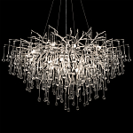 Люстра подвесная с прозрачными стеклянными подвесками в форме капель Диаметр 100 см Droplet Chandelier варинант исполнения - 19 | Loft Concept в Челябинске