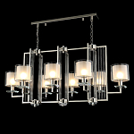 Люстра прямоугольной формы с 8-ю цилиндрическими плафонами из стекла Laurent варинант исполнения - 3 | Loft Concept в Челябинске