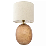 Настольная лампа с тканевым бежевым абажуром на овальном основании Beige Lampshade on Oval Base варинант исполнения - 2 | Loft Concept в Челябинске