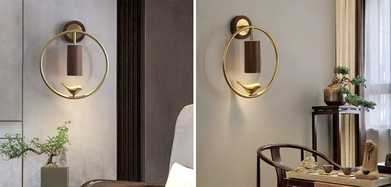 Бра деревянное с птичкой Manu Wall Lamp Бра деревянное с птичкой Manu Wall Lamp - Loft-Concept в Челябинске