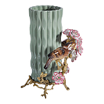 Ваза с птицами и цветами из фарфора с бронзовыми элементами Garden of Eden варинант исполнения - 4 | Loft Concept в Челябинске