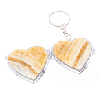 Зеркало брелок складное двухстороннее в форме сердца из натурального камня Оникс Stone Mirrors варинант исполнения - 2 | Loft Concept в Челябинске