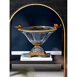 Чаша из прозрачного стекла с бронзовым рельефным ободком Eden Garden варинант исполнения - 2 | Loft Concept в Челябинске