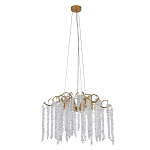 Люстра подвесная с изогнутыми золотистыми элементами и хрустальными подвесками FAIRYTREE Light варинант исполнения - 1 | Loft Concept в Челябинске