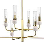 Люстра с 8-ю плафонами в форме стеклянных трубок и мраморных декоративных элементов Montreal варинант исполнения - 6 | Loft Concept в Челябинске