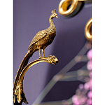 Чаша из прозрачного стекла на бронзовой подставке в виде павлина с рельефным хвостом Eden Garden варинант исполнения - 4 | Loft Concept в Челябинске