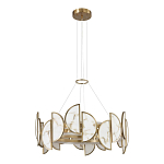 Люстра круглая с полукруглыми плафонами из искусственного алебастра в бронзовой оправе Marbella варинант исполнения - 5 | Loft Concept в Челябинске