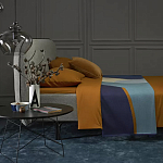 Плед из хлопка синего цвета с абстрактным принтом Elysian Flow Ocean варинант исполнения - 6 | Loft Concept в Челябинске