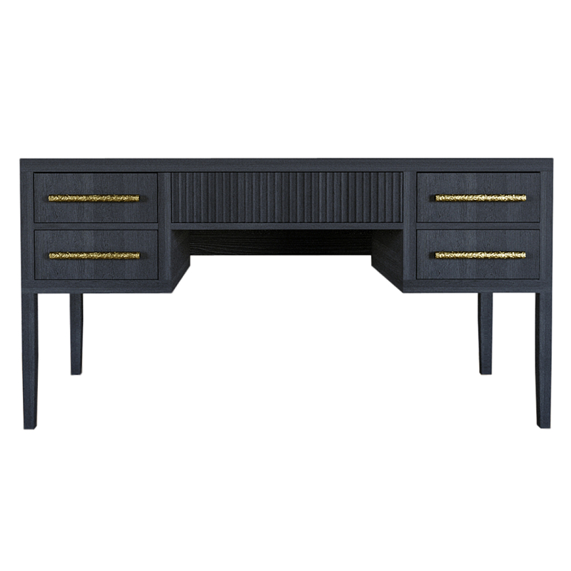 Большой Рабочий стол Primo с 5 выдвижными ящиками Черный дуб Черный в Челябинске | Loft Concept 