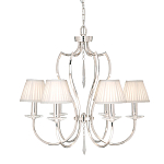 Люстра цвета никель с 6-ю лампами и стеклянными подвесками Elstead Lighting варинант исполнения - 3 | Loft Concept в Челябинске