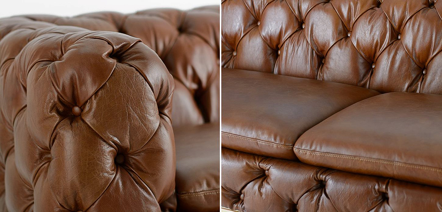 Диван Dorsten Sofa brown leather Диван Dorsten Sofa brown leather - Loft-Concept в Челябинске