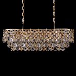 Люстра овальная каскадная с подвесками в форме колец Galaxy of Light варинант исполнения - 1 | Loft Concept в Челябинске