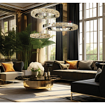 Люстра из 3-х колец с мозаичным хрустальным оформлением Sparks of Crystal варинант исполнения - 2 | Loft Concept в Челябинске