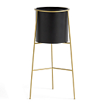 Кашпо из металла и латуни Elegance Elevated Planters черное варинант исполнения - 1 | Loft Concept в Челябинске