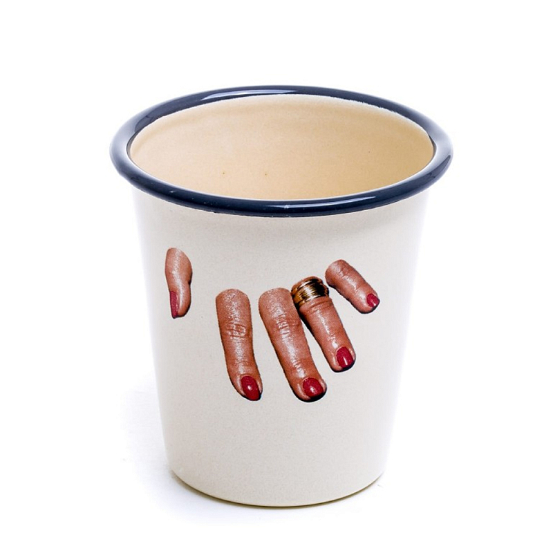 Стакан Seletti Enamel Fingers Бежевый Мульти Стакан Seletti Enamel Fingers Бежевый Мульти в Челябинске | Loft Concept