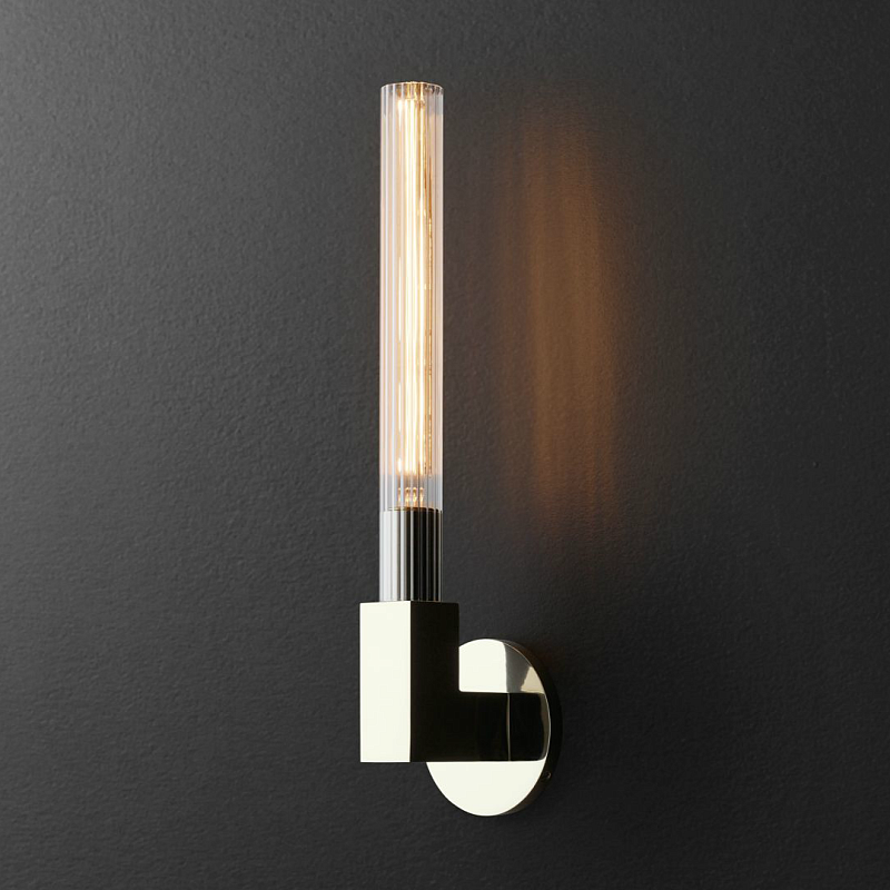 Бра RH CANNELLE wall lamp SINGLE Sconces Chrome Хром Прозрачное Стекло Бра RH CANNELLE wall lamp SINGLE Sconces Chrome Хром Прозрачное Стекло в Челябинске | Loft Concept