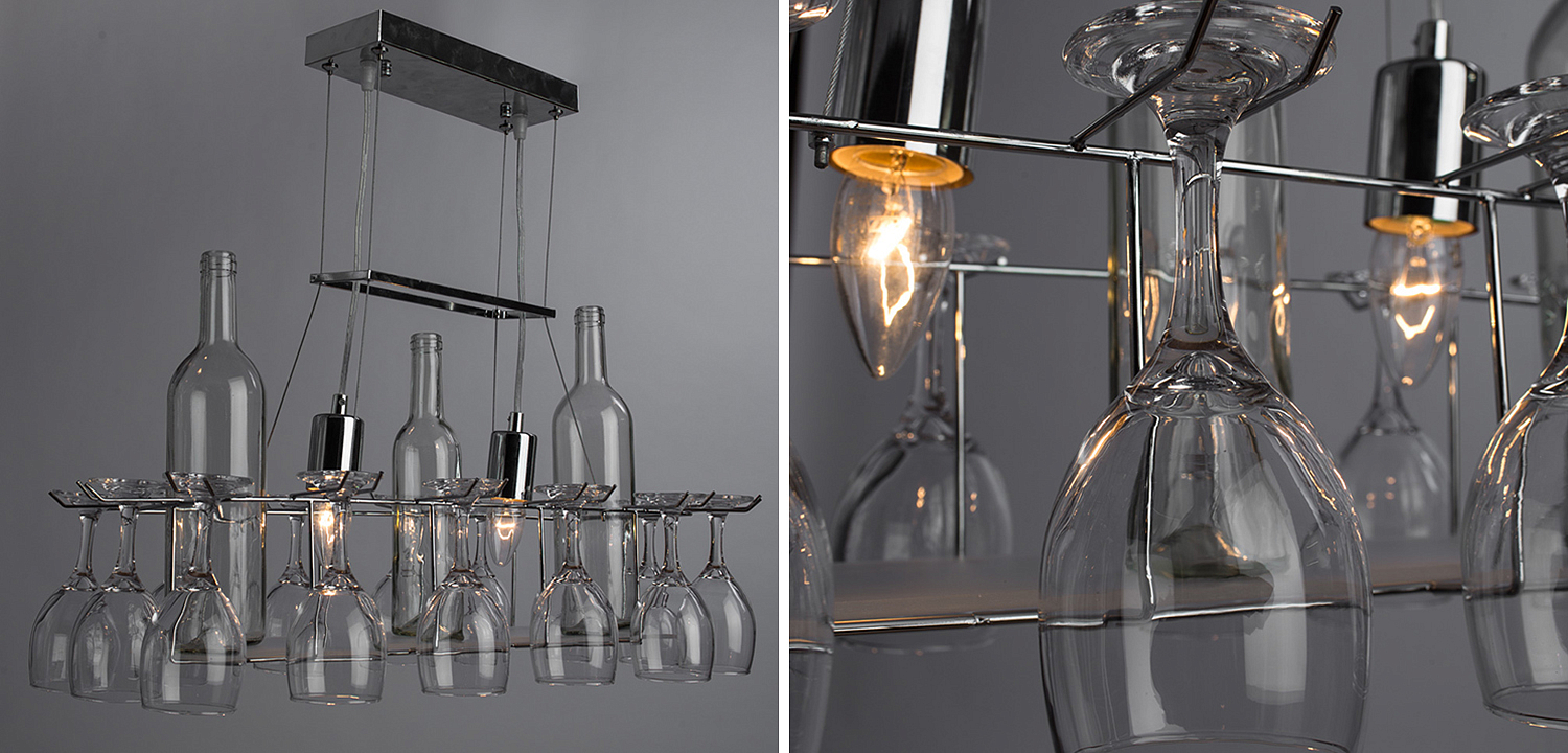 Люстра Bottles and Glasses Chandelier Люстра Bottles and Glasses Chandelier - Loft-Concept в Челябинске