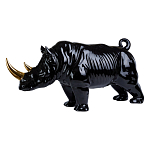 Статуэтка черный носорог с золотыми рогами Golden Horned Black Rhino варинант исполнения - 1 | Loft Concept в Челябинске