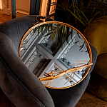 Зеркало настенное в раме золотого цвета с декором птица на ветке Mirror Portal варинант исполнения - 4 | Loft Concept в Челябинске