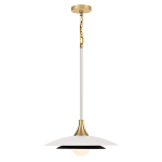 Подвесной светильник с плафоном в форме плоского купола и белой шарообразной лампой Eurofase варинант исполнения - 9 | Loft Concept в Челябинске