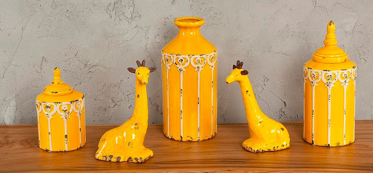 Фигурка керамика желтый жираф Giraffe Фигурка керамика желтый жираф Giraffe - Loft-Concept в Челябинске