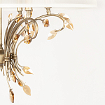 Люстра подвесная круглая с тканевым полупрозрачным абажуром и подвесками 6 ламп Gilded Elegance варинант исполнения - 6 | Loft Concept в Челябинске