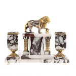 Настольный письменный набор из мрамора с декором в виде льва в подарочной упаковке Marble Accessory варинант исполнения - 4 | Loft Concept в Челябинске