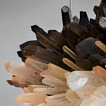 Люстра кргулая светодиодная из дымчатых и прозрачных необработанных кристаллов Raw Crystal варинант исполнения - 1 | Loft Concept в Челябинске