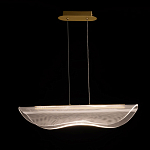 Люстра линейная с прозрачным волнообразным плафоном Wave Line варинант исполнения - 3 | Loft Concept в Челябинске