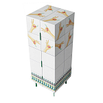 Тумба белая с рисунком Tall Forest Ok White варинант исполнения - 3 | Loft Concept в Челябинске