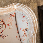 Двухместный диван из массива бука серый с растительным орнаментом Raffael Blue Grey Sofa варинант исполнения - 5 | Loft Concept в Челябинске