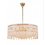 Люстра круглая с хрустальными подвесками на золотистом каркасе Roul Crystal Light варинант исполнения - 8 | Loft Concept в Челябинске