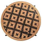 Круглый кофейный стол с плетеной столешницей и полкой Norberta Wicker Coffee Table варинант исполнения - 2 | Loft Concept в Челябинске