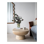 Столик кофейный кремового цвета с овальной столешницей и круглым основанием Cream Dalmen Table варинант исполнения - 7 | Loft Concept в Челябинске