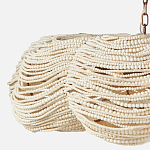 Круглая люстра волнистой формы с декором из круглых деревянных бусин White Wooden Beads Chandelier L варинант исполнения - 3 | Loft Concept в Челябинске