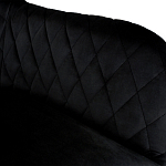 Барный стул со спинкой и подлокотниками на 4-х металлических ножках Douglas Rhombus Черный Велюр варинант исполнения - 3 | Loft Concept в Челябинске