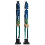 Комплект из 2-х деревянных статуэток Asmat Statuettes Blue Green варинант исполнения - 4 | Loft Concept в Челябинске