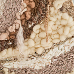 Овальный Современный Гобелен Абстракция в бежевых тонах Shallow варинант исполнения - 5 | Loft Concept в Челябинске