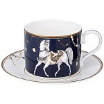 Чайный набор из фарфора с изображением лошадей на 6 персон 12 предметов Porcelain Horse Set варинант исполнения - 1 | Loft Concept в Челябинске