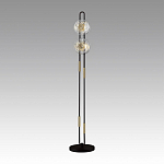 Торшер с 2-мя прозрачными стеклянными плафонами и золотистыми декоративными вставками Virelia варинант исполнения - 3 | Loft Concept в Челябинске