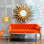 Зеркало-солнце круглое с золотыми с лучами Rays of Peace варинант исполнения - 2 | Loft Concept в Челябинске