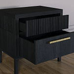 Прикроватная Тумбочка Primo с двумя ящиками Черный дуб варинант исполнения - 7 | Loft Concept в Челябинске