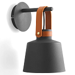 Черное матовое бра с декором под кожу Chestery варинант исполнения - 1 | Loft Concept в Челябинске