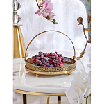 Блюдо круглое с ручкой и голубым фарфоровым дном с цветочным рисунком Blue Garden варинант исполнения - 4 | Loft Concept в Челябинске