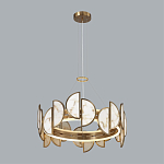 Люстра круглая с полукруглыми плафонами из искусственного алебастра в бронзовой оправе Marbella варинант исполнения - 7 | Loft Concept в Челябинске