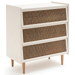 Комод с 3-мя ящиками из ротанга Blais Cream Wicker Furniture варинант исполнения - 2 | Loft Concept в Челябинске