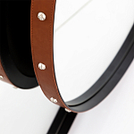 Зеркало овальное в металлической раме с кожаной отделкой Loft in Reflection варинант исполнения - 3 | Loft Concept в Челябинске