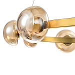 Люстра подвесная светодиодная с 9-ю круглыми плафонами коньячного цвета Iona Chandelier Brass  варинант исполнения - 2 | Loft Concept в Челябинске