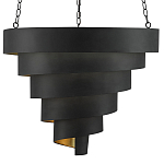 Подвесной светильник в форме спирали черный с золотой внутренней отделкой Warm Glow варинант исполнения - 2 | Loft Concept в Челябинске